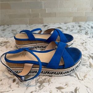 Blue suede Platform Sandals
